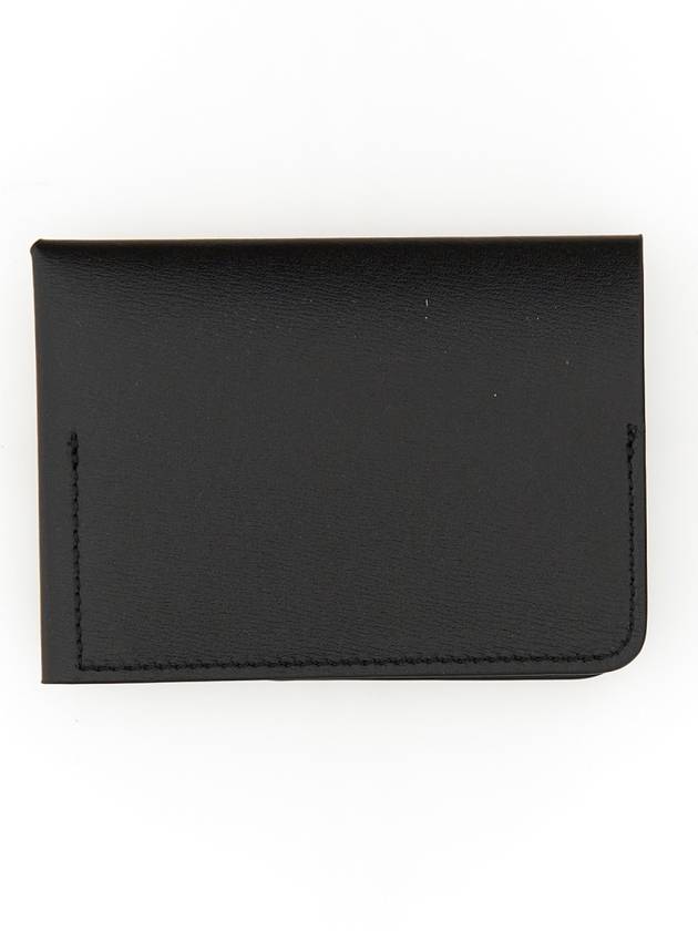 Nappa Leather Logo Folded Card Wallet Black - JIL SANDER - BALAAN 4