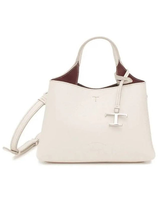 Logo Charm Leather Micro Tote Bag White - TOD'S - BALAAN 2