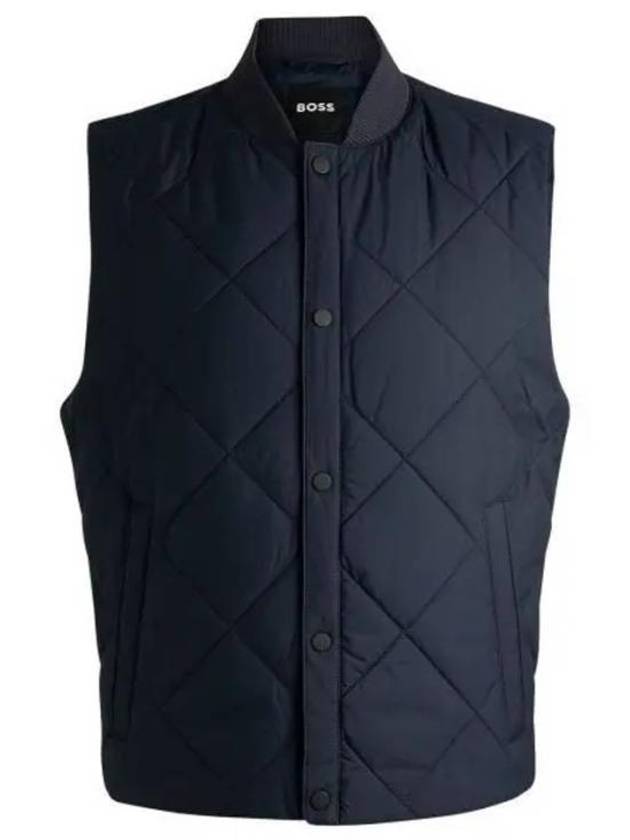 Diamond Quilted Water Repellent Vest Navy - HUGO BOSS - BALAAN 2