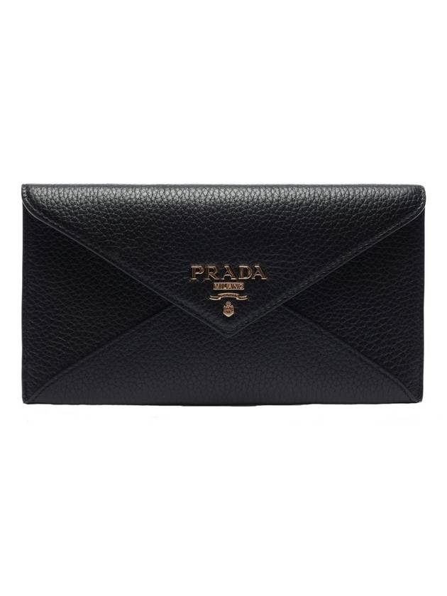 Vitello logo long wallet black - PRADA - BALAAN 1