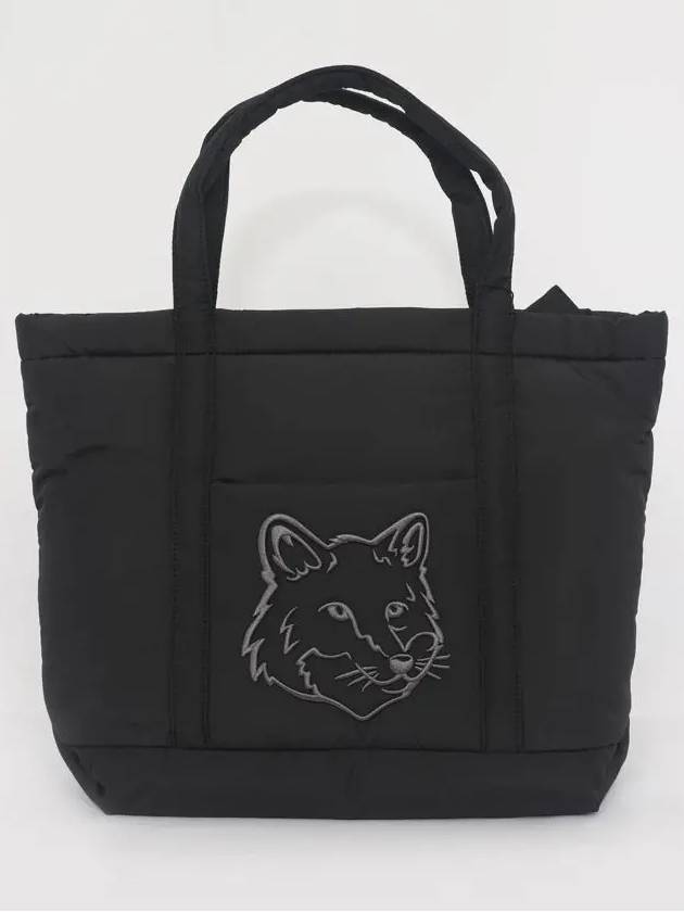 Fox Head Medium Puffer Tote Bag Black - MAISON KITSUNE - BALAAN 2