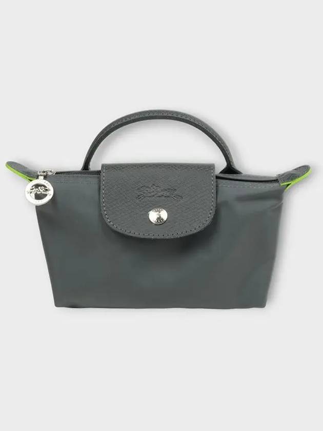 Le Pliage Green Handle Pouch Bag Graphite - LONGCHAMP - BALAAN 3