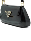 Brushed leather shoulder bag black - PRADA - BALAAN 3