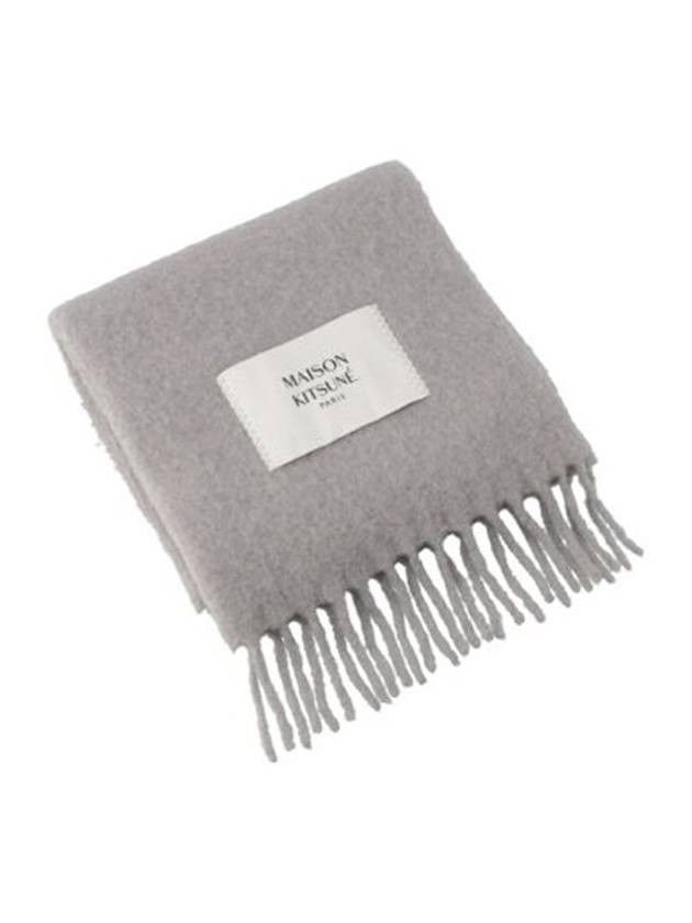 [MAISON KITSUNE] PLAIN FRINGED SCARF - LIGHT GREY - MAISON KITSUNE - BALAAN 2