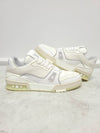 White LV Leather Trainer Sneakers 6 5 - LOUIS VUITTON - BALAAN 4