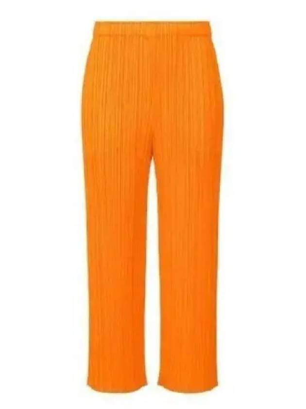 Pleated Straight Pants Orange - ISSEY MIYAKE - BALAAN 2