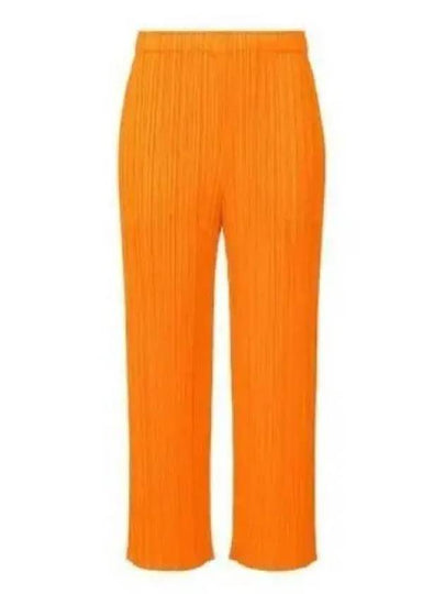 Pleated Straight Pants Orange - ISSEY MIYAKE - BALAAN 2