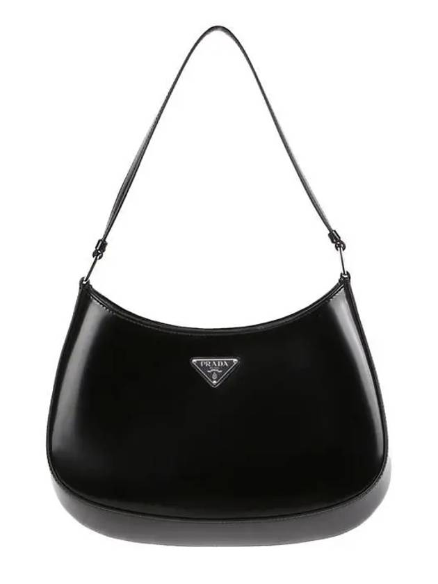 Cleo Brushed Leather Shoulder Bag Black - PRADA - BALAAN 2