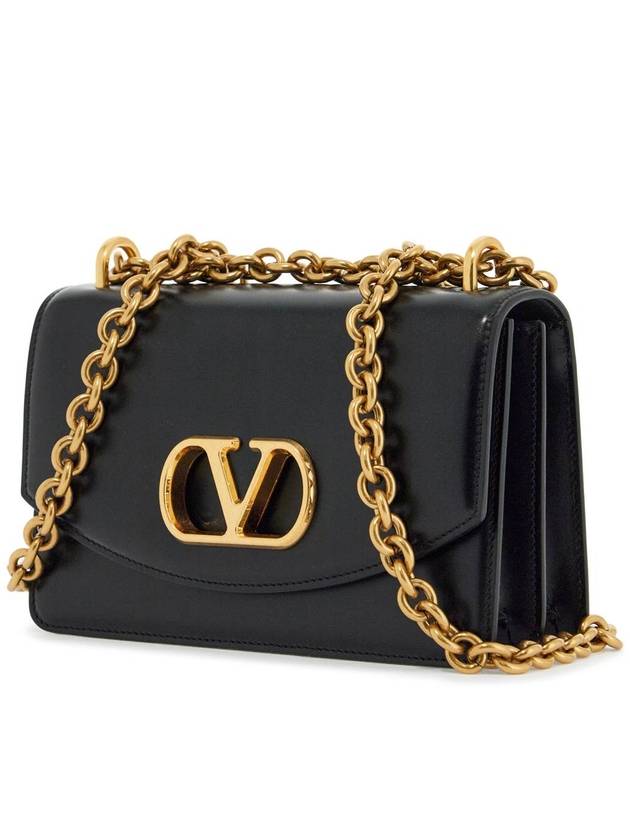 borsa a spalla small in pelle nera con catena dorata - VALENTINO - BALAAN 3