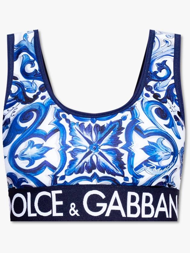 logo banding cropped sleeveless blue - DOLCE&GABBANA - BALAAN 2