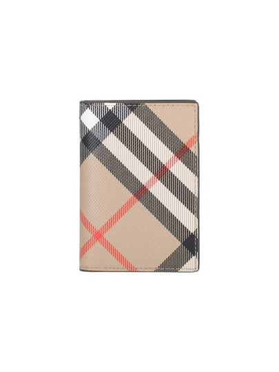 Check Pattern Two-Fold Card Wallet Beige - BURBERRY - BALAAN 2