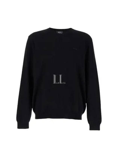 Embroidery Logo Wool Knit Top Black - A.P.C. - BALAAN 2