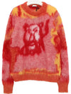 Airbrushed Lion Knit Top Pink - DIOR - BALAAN 5