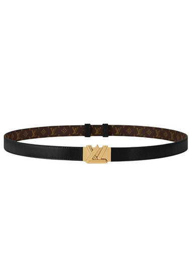 LV GO 14 20MM Leather Belt Black Brown - LOUIS VUITTON - BALAAN 1