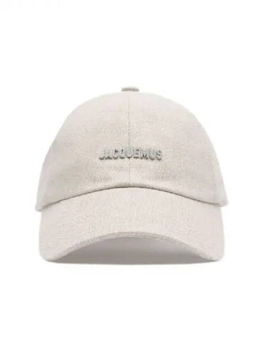 Jacquemus logo plaque cotton linen ball cap 270143 - JACQUEMUS - BALAAN 1