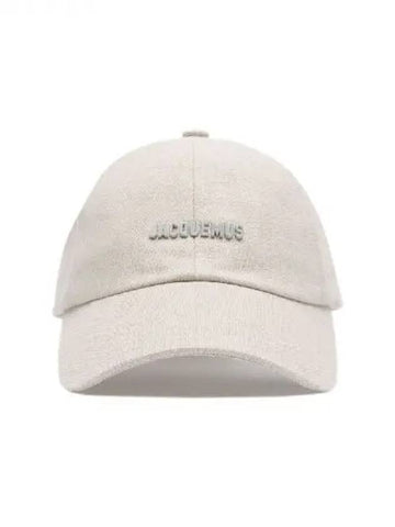 Jacquemus logo plaque cotton linen ball cap 270143 - JACQUEMUS - BALAAN 1