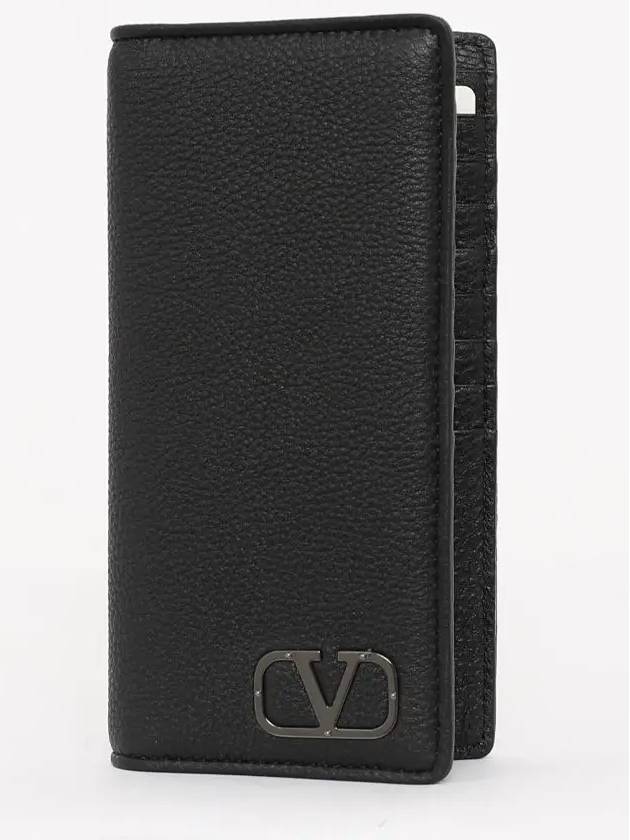 V Logo Card Wallet Black - VALENTINO - BALAAN 2