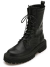chunky lace-up ankle walker boots black - SALT AND CHOCOLATE - BALAAN 5