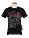 Star Skull Logo Cotton Short Sleeve T-Shirt Black - PHILIPP PLEIN - BALAAN 2