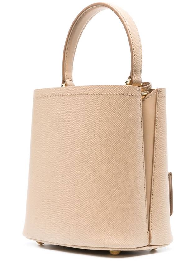 Pannier Saffiano Leather Mini Bucket Bag Sand Beige - PRADA - BALAAN 4