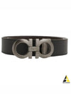 Gancini Reversible Adjustable Leather Belt Black Dark Brown - SALVATORE FERRAGAMO - BALAAN 2