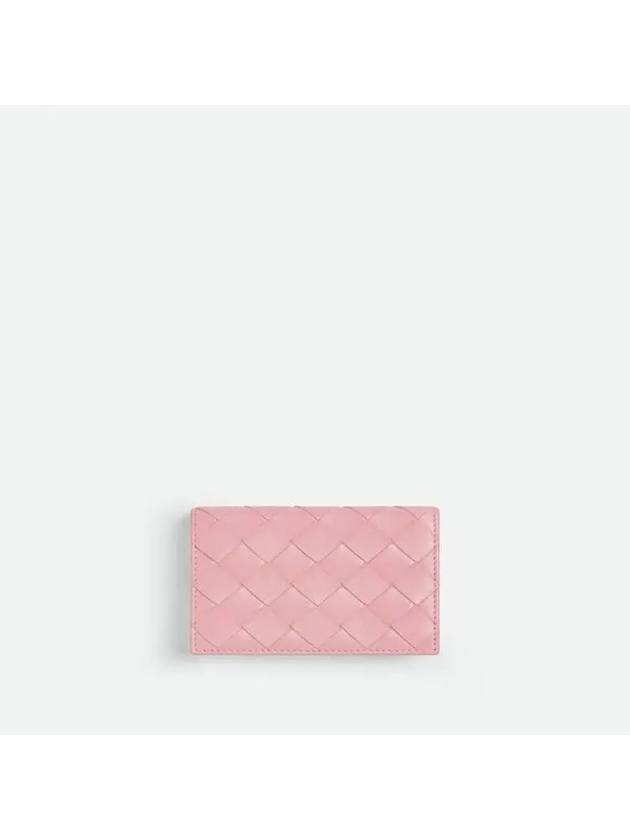 Intrecciato Flap Business Card Wallet Pink - BOTTEGA VENETA - BALAAN 1