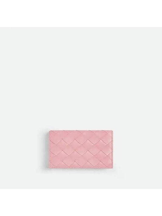 Intreccio Flap Business Card Wallet Pink - BOTTEGA VENETA - BALAAN 1