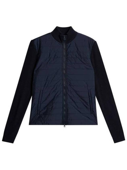 Women's Wren Knitted Hybrid Zip-Up Jacket Navy - J.LINDEBERG - BALAAN 2