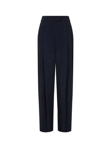 Women s Two Tuck Wide Leg Pants Dark Navy - EMPORIO ARMANI - BALAAN 1