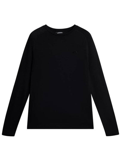 Men's Brent Wool Long Sleeve T-Shirt Black - J.LINDEBERG - BALAAN 2