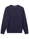 Embroidery Logo Cable Knit Top Navy - POLO RALPH LAUREN - BALAAN 2