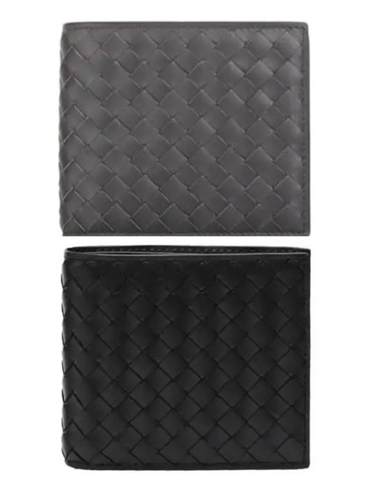 Weaving half wallet black gray 113993 - BOTTEGA VENETA - BALAAN 1