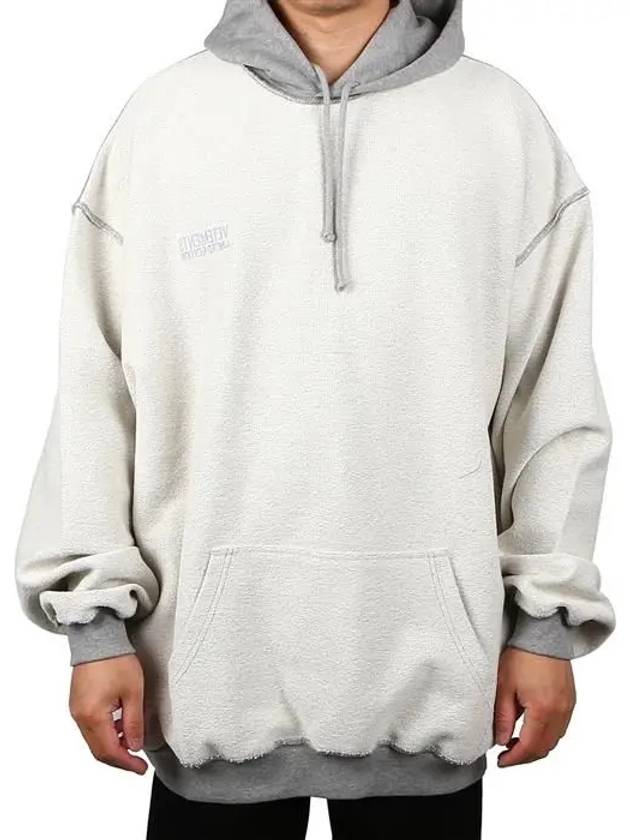 Insert Out Embroided Logo Cotton Blend Hoodie Grey - VETEMENTS - BALAAN 2