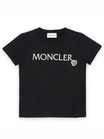 Kids Infant Embroidered Logo Short Sleeve Black 8C00006 83907 999 271355 1053813 - MONCLER - BALAAN 1