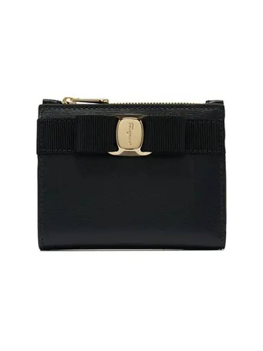 Vara Bow Half Wallet Black - SALVATORE FERRAGAMO - BALAAN 2