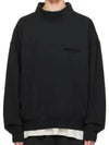 Essential Minimal Logo Flock Mock Neck Black Classic Sweatshirt Sweatshirt - FEAR OF GOD ESSENTIALS - BALAAN 1