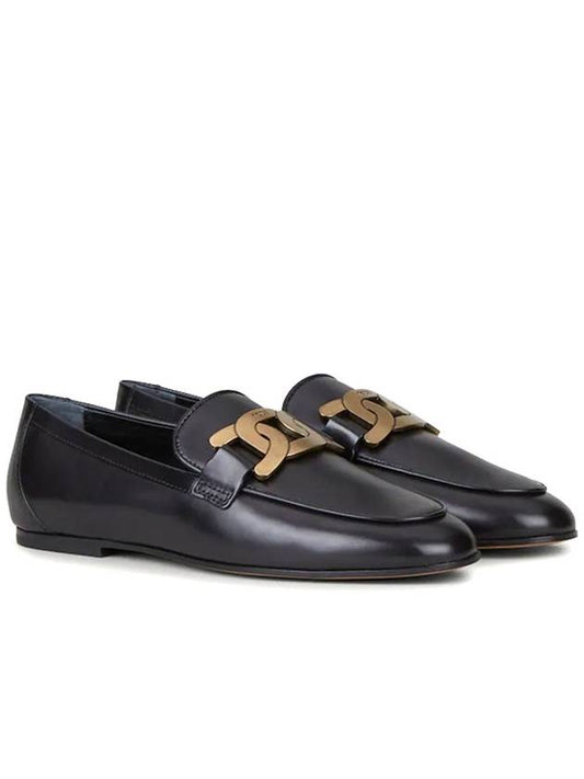 Kate Metal Logo Leather Loafers Black - TOD'S - BALAAN 2