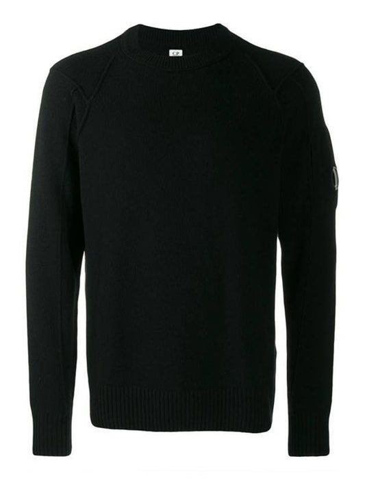 Men's Lens Wappen Knit Black - CP COMPANY - BALAAN 1