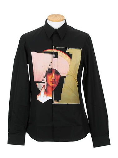 6035 667 001 Portrait Printing Black Turban Shirt Button closure will fit the portrait perfectly - GIVENCHY - BALAAN 1