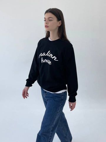 lettering sweatshirt black - MALINN - BALAAN 1