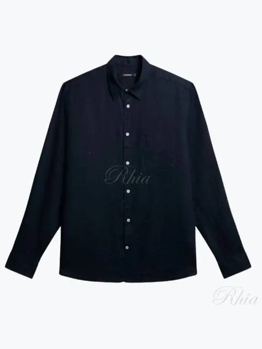 REG LS CLEAN LINEN SHIRT FMST10239 6855 Men's regular long sleeve clean linen shirt - J.LINDEBERG - BALAAN 2