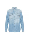 D Ocean Western Denim Long Sleeve Shirt Blue - DIESEL - BALAAN 2