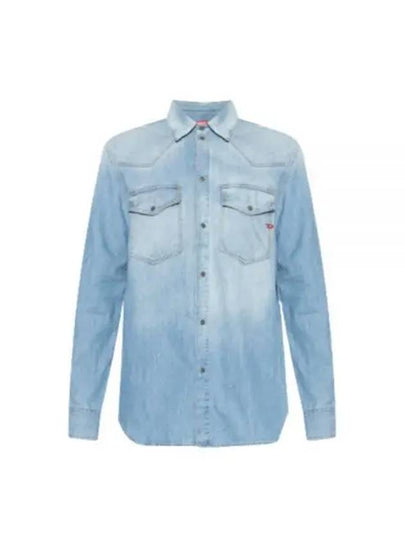 D Ocean Western Denim Long Sleeve Shirt Blue - DIESEL - BALAAN 2