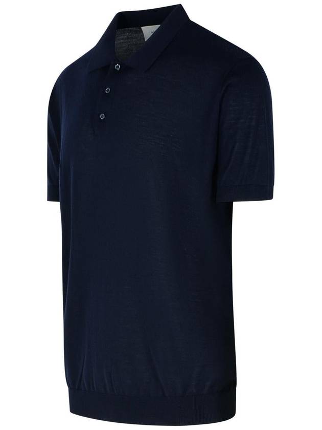 Regular Fit Wool Polo Shirt Navy - GOLDEN GOOSE - BALAAN 3