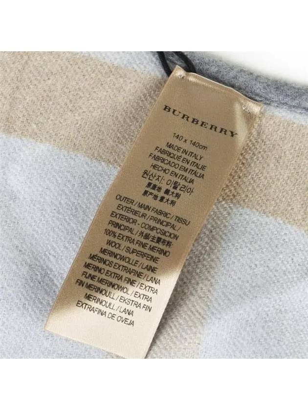 Women's Check Reversible Wool Cape Grey - BURBERRY - BALAAN 5