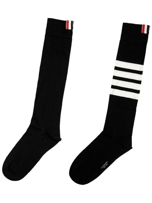 Lightweight Cotton Long Socks FAS026B 001 - THOM BROWNE - BALAAN 1