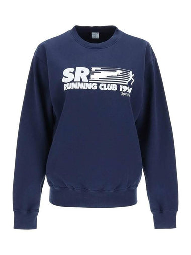 SR Running Crew Neck Sweatshirt Navy - SPORTY & RICH - BALAAN 1