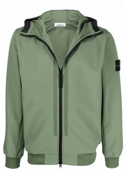 Wappen Patch Soft Shell Hooded Jacket Khaki - STONE ISLAND - BALAAN 2