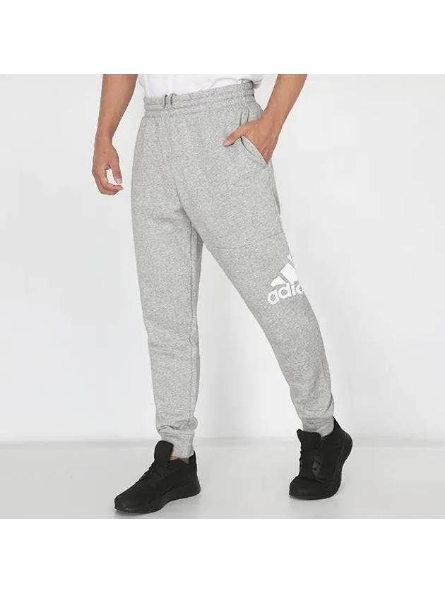 Essentials Tapered Cuff Big Logo Fleece Track Pants Grey - ADIDAS - BALAAN 2