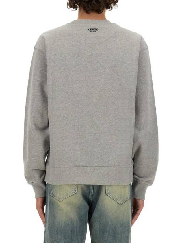 Boke Flower Embroidery Crew Neck Cotton Sweatshirt Grey - KENZO - BALAAN 4